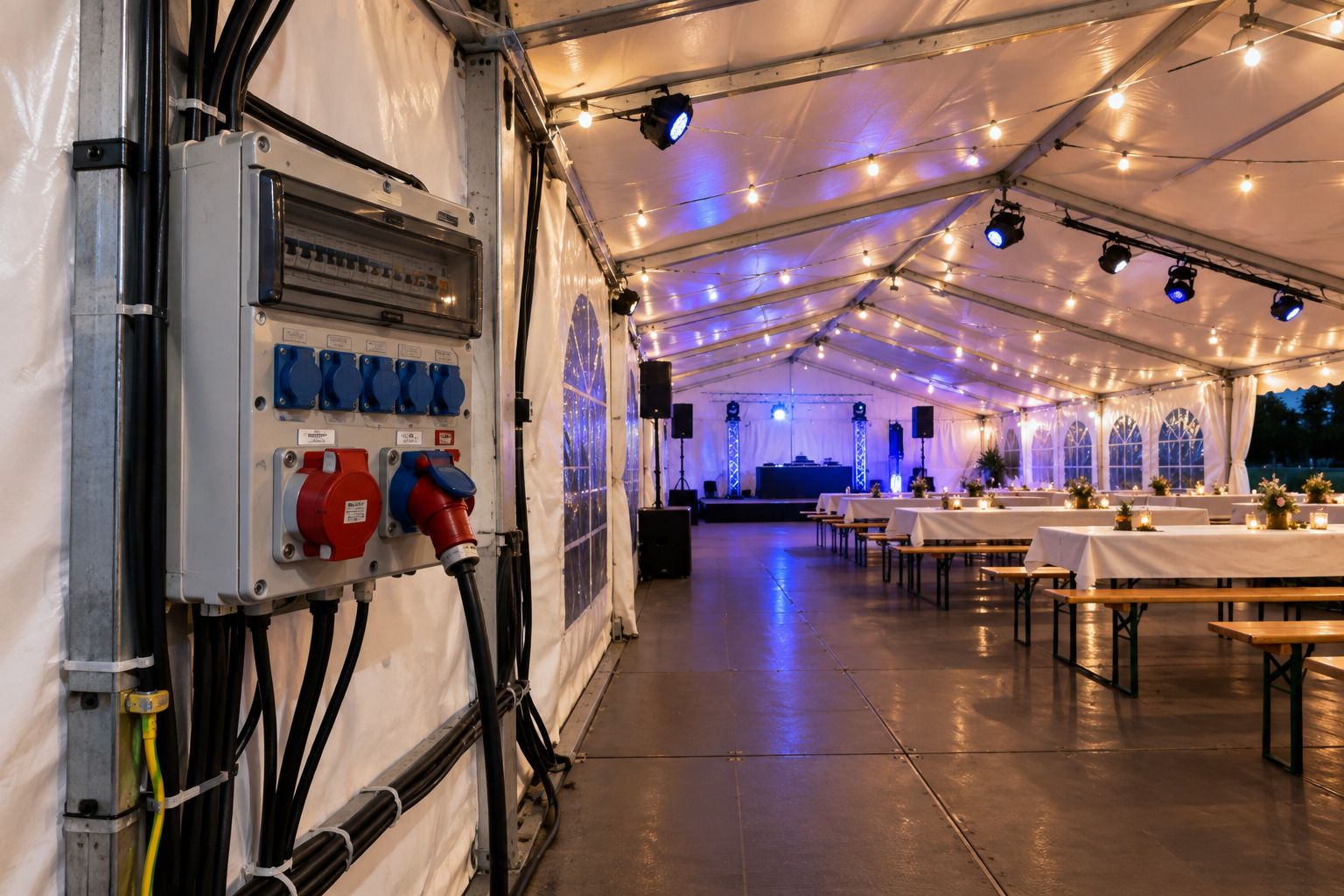 Allestimento impianto elettrico temporaneo per evento