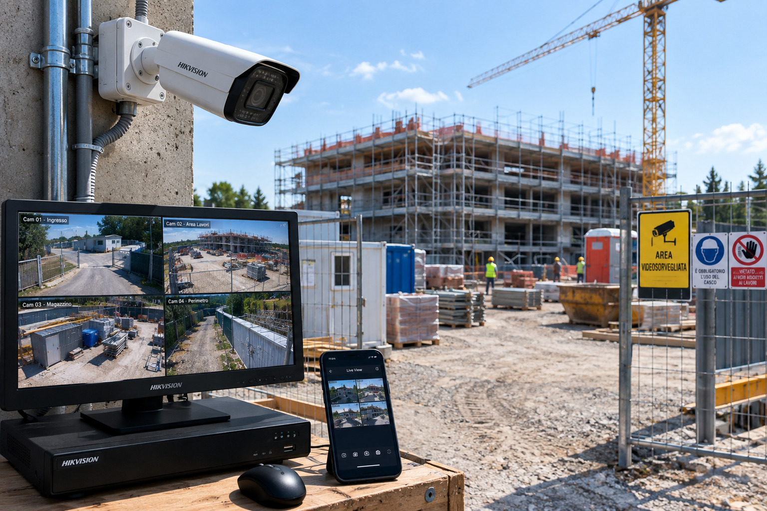 Telecamera di videosorveglianza temporanea a noleggio per cantiere ed eventi